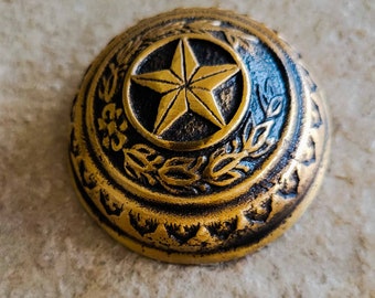 Texas Capitol Dome Paperweight Solid Brass Ornate Weighty Vintage