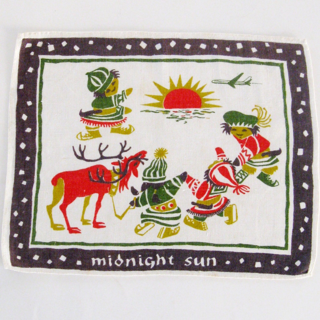 Vintage Placemat Scandinavian Airlines Textile Midnight Sun Etsy