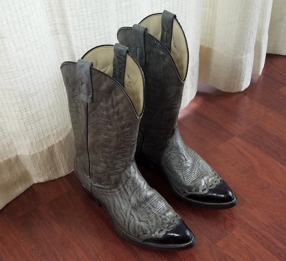 Vintage Cowboy Boots Laredo Mens 8.5 D Gray Leathe