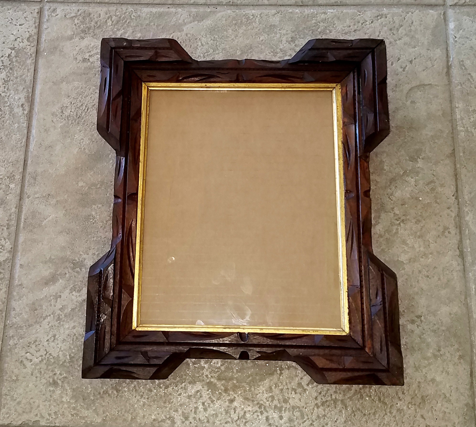 Vintage Eastlake Frame Adirondack Style Solid Walnut Hand 50