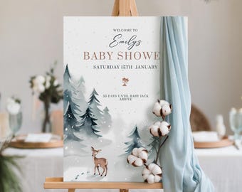 Baby It&#39;s Cold Outside Welcome Sign, Winter Baby Welcome Sign Template, Baby Shower Welcome Sign, Welcome Sign Printable, Gender Neutral