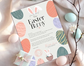 Editable Letter From Easter Bunny, Printable Easter Note for Kids, Official Letter from The Desk of the Easter Bunny, Easter Bunny Message