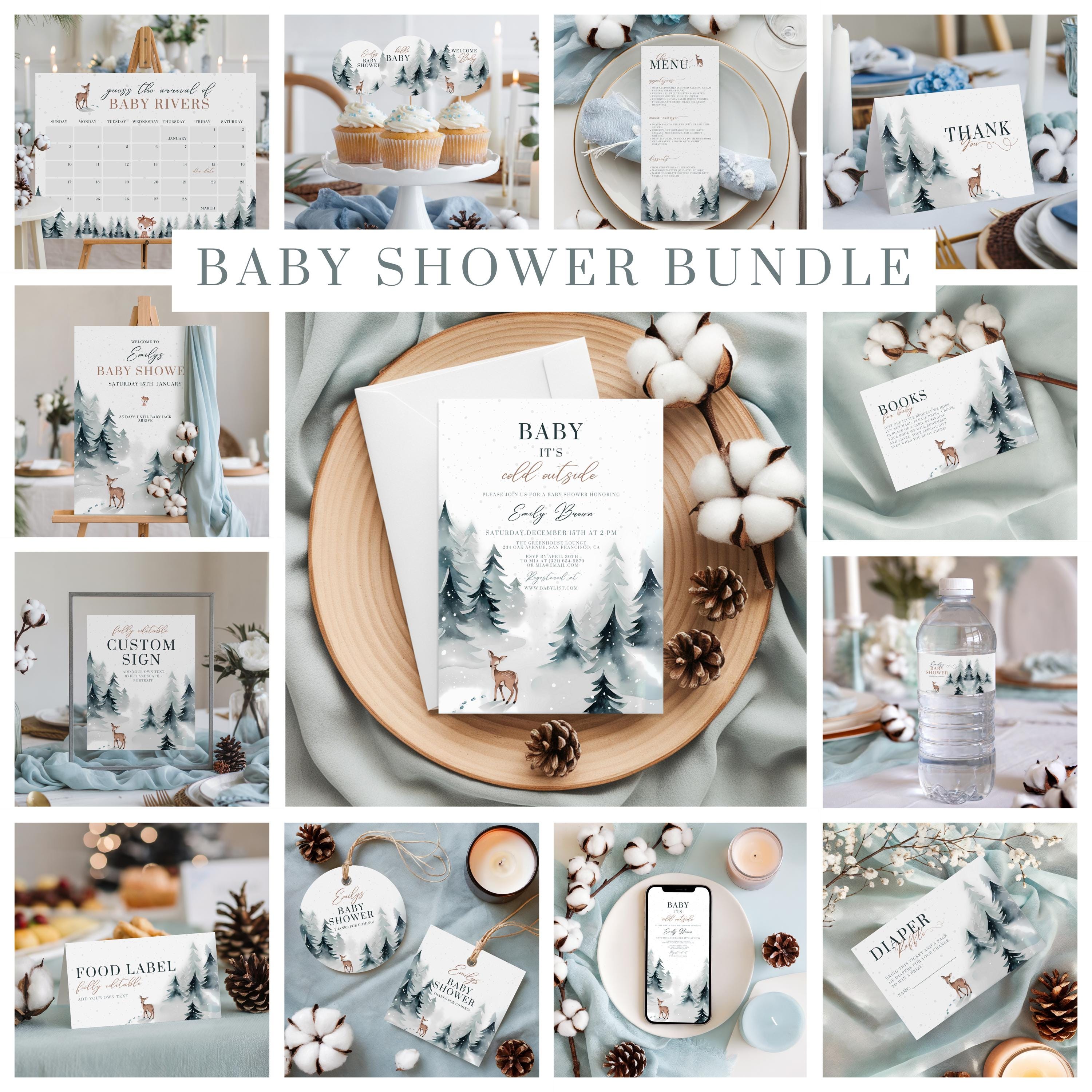 Winter Baby Shower Bundle, Baby It's Cold Outside Bundle, Winter Wonderland Baby Shower, Christmas Baby Shower Bundle, Gender Neutral