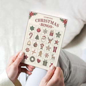 Printable Christmas Bingo Game PDF, Christmas Activity, Christmas Family Games, Kids Christmas Party Game, Printable Christmas Game