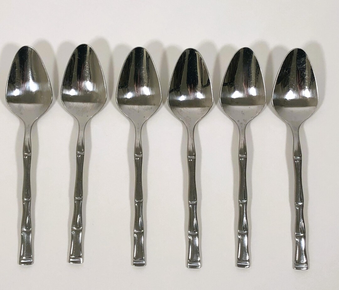 Sunshine Exotic Bamboo Stainless Steel Flatware – Royal Suprema Pattern, Made In Korea