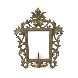 Antique French Victorian Rococo Gilt Bronze Cast Iron Easel Picture Frame