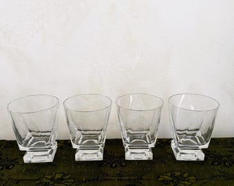 vintage Fostoria Transition Double Old Fashioned Verres Uni 4,25 po., lot de 4