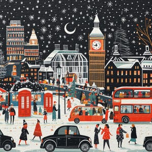 London Christmas Puzzle | Festive Holiday Scene, Travel Gift