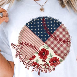 PNG de día de partido de béisbol, diseño de camiseta de béisbol patriótica, PNG de béisbol patchwork, día de partido para mamás deportistas, paquete de PNG de béisbol para descarga digital