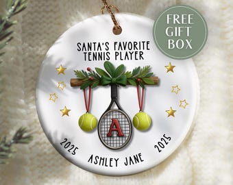 Tennis Ornament, Custom Tennis Christmas Ornament Personalized Tennis Ornament Tennis Player Ornament Tennis Team Keepsake Gift Tennis Lover