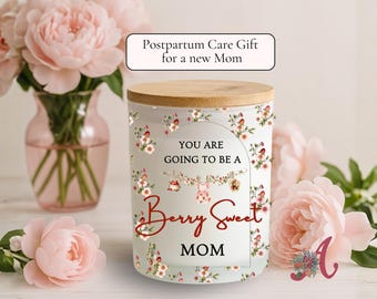 New Mom Candle Postpartum Care Package, Personalized Wildflower Mama Candle, Motherhood Is Beautiful, 10oz Soy Candle, Baby Shower Gift
