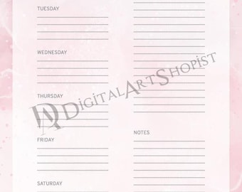 Digital Weekly Planner, iPad Weekly planner, Minimalist Planner, Digital Planner, iPad Planner, GoodNotes Planner, Notability Planner