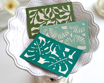 Botanical Gift Tags SVG: Floral Leaf Cutout Designs (Digital Download)