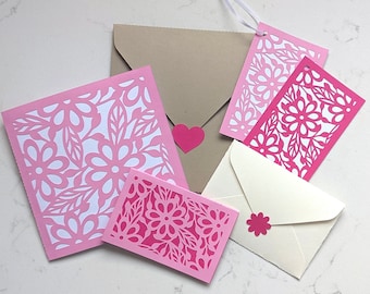 Gift Card Holder SVG - FLORAL, Valentine's Card, Mother's Day Card