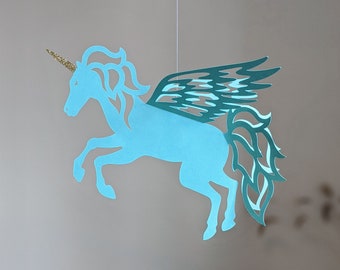 Unicorn SVG, Unicorn Birthday Decoration, CYGNUS Hanging Unicorn