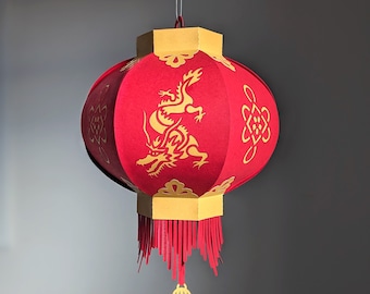 Dragon Lantern SVG, Chinese Lunar New Year Lantern Decoration