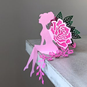 Fairy SVG, Table Top Flower Fairy ROSE, Fairy Party Decoration image 1