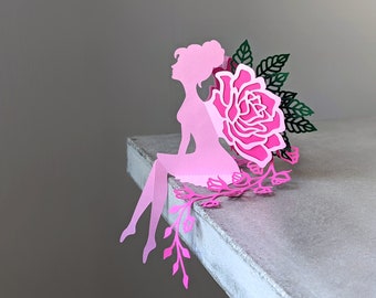 Fairy SVG, Table Top Flower Fairy - ROSE, Fairy Party Decoration