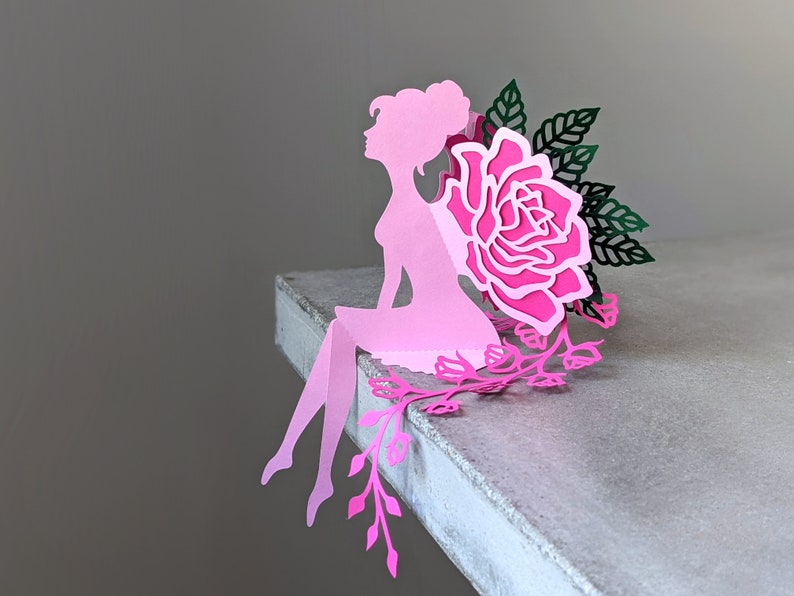 Fairy SVG, Table Top Flower Fairy ROSE, Fairy Party Decoration image 1