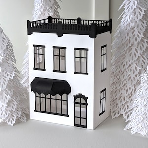 Weihnachtsdorf Geschäfte SVG, Café, DIY-Gebäude für Weihnachten Wohnkultur
