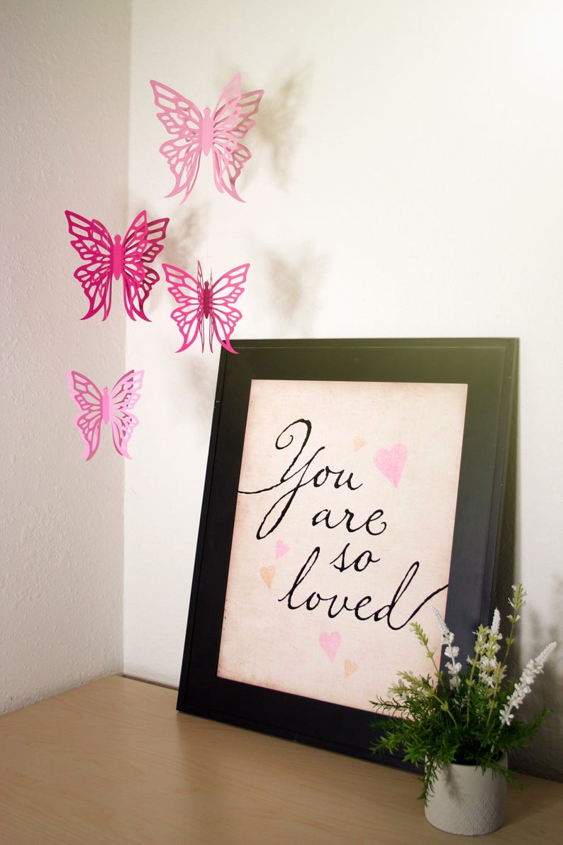 Pink Butterfly Mobile for Nusery Decor
