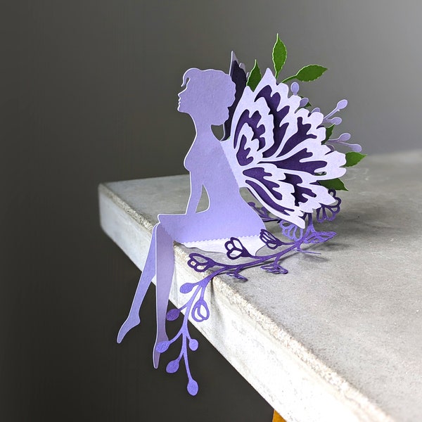 Fée SVG, dessus de table fleur fée - pivoine, décoration de fête fée