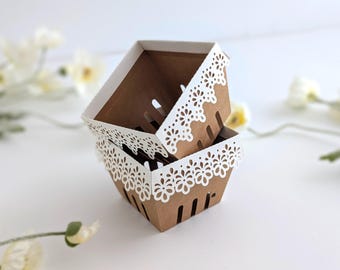 Lace Berry Basket SVG | Spring Table Decor Basket for Easter & Baby Shower Favors (Digital Download)