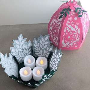 Easter Egg basket with tealights inside to transform basket into lantern