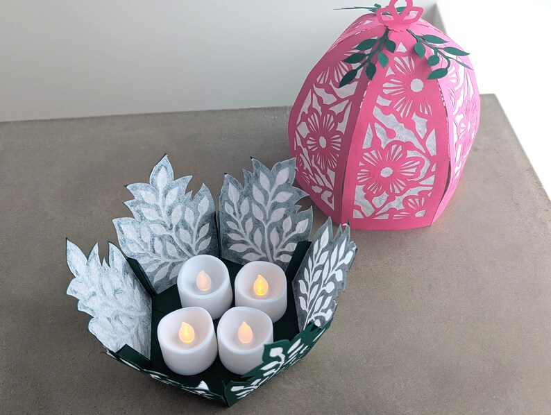 Easter Egg basket with tealights inside to transform basket into lantern