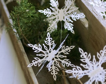 Snowflake SVG: 3D Snowflakes for Ornaments, Garland, Table Decoration (Digital Download)