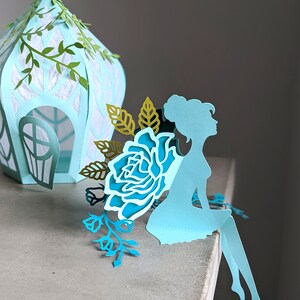 Fairy SVG, Table Top Flower Fairy ROSE, Fairy Party Decoration image 7