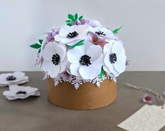 Flower Bouquet Gift Box SVG | Paper Flower Treat Box for Mother’s Day, Bridesmaid Gift, Spring Table Decor (Digital Download)›