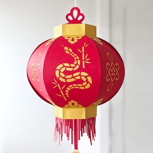 Painel de lanterna chinesa de cobra SVG, complemento de painel único apenas, complemento de lanterna de ano novo lunar do zodíaco chinês