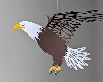 Eagle SVG | 3D Hanging Bald Eagle Papercraft Template (Digital Download)