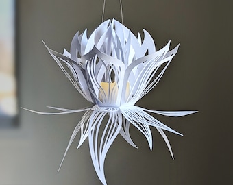 Paper Flower SVG, Lotus Water Lily Lantern