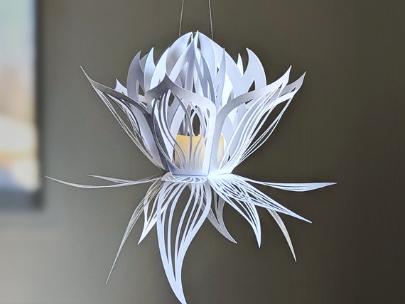 Lotus Lantern SVG: Paper Lantern SVG, Hanging Flower Light Decor (Digital Download)