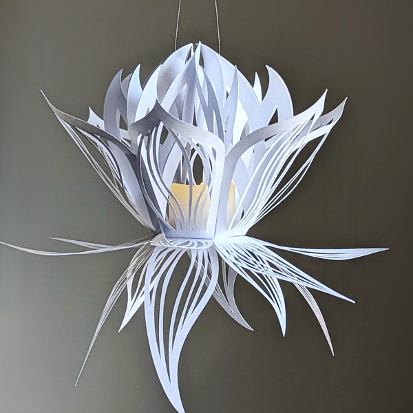 Fleur en papier SVG, lanterne de lotus nénuphar