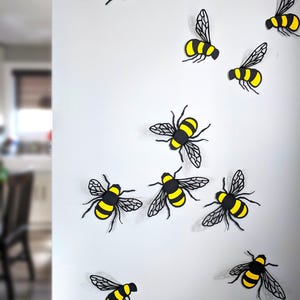 Abeja 3D SVG / Decoración de pared de abejorro, decoraciones de papel de abejas para decoración de guardería, decoración de aula, fiesta temática de abejas (descarga digital)