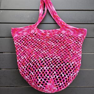 Netzbeutel pink, gehäkelt