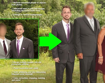 Retouche photo personnalisée : ajout/suppression de personnes, fusion de photos, restauration