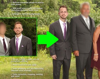 Ajoutez une personne ou un proche décédé à votre photo | Fusion de photos personnalisées et retouche de portraits