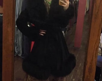 Women’s  Black Suede  Penny Lane Shearling Coat, Handmade 70s Vintage  Afghan Coat,  Boho Winter Jacket, Christmas Gift For Her