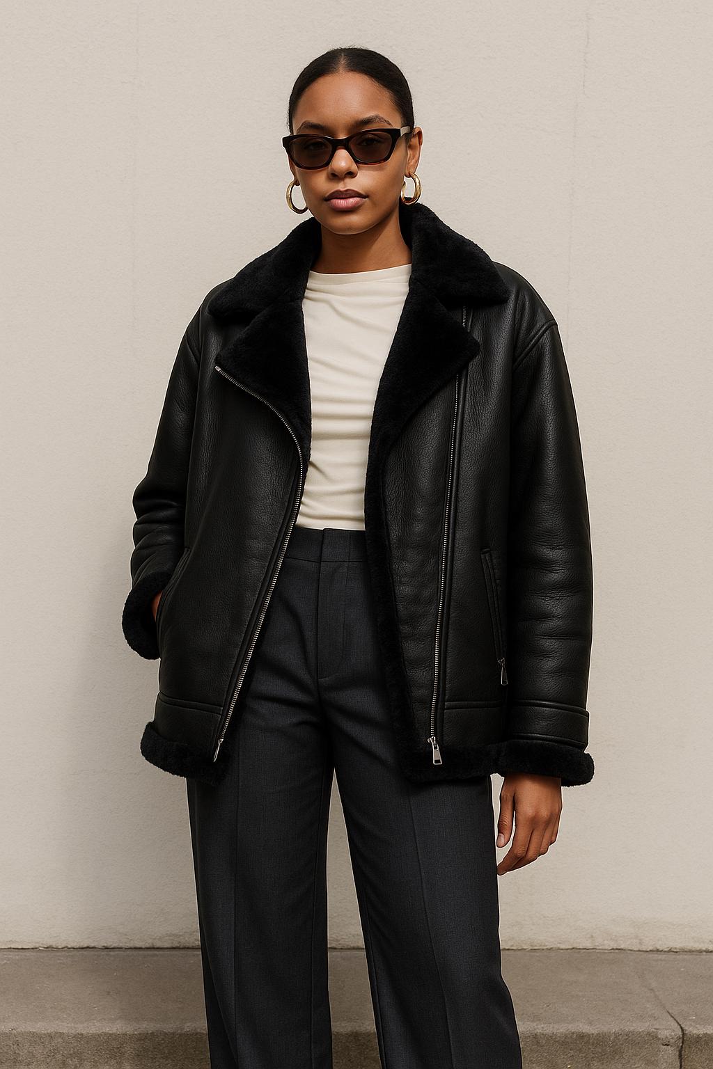 ジャケット・アウター 90s Outringger sheep lether jacket 42 Vintage 90s US Army B3 Bomber Jacket: Sheepskin Leather