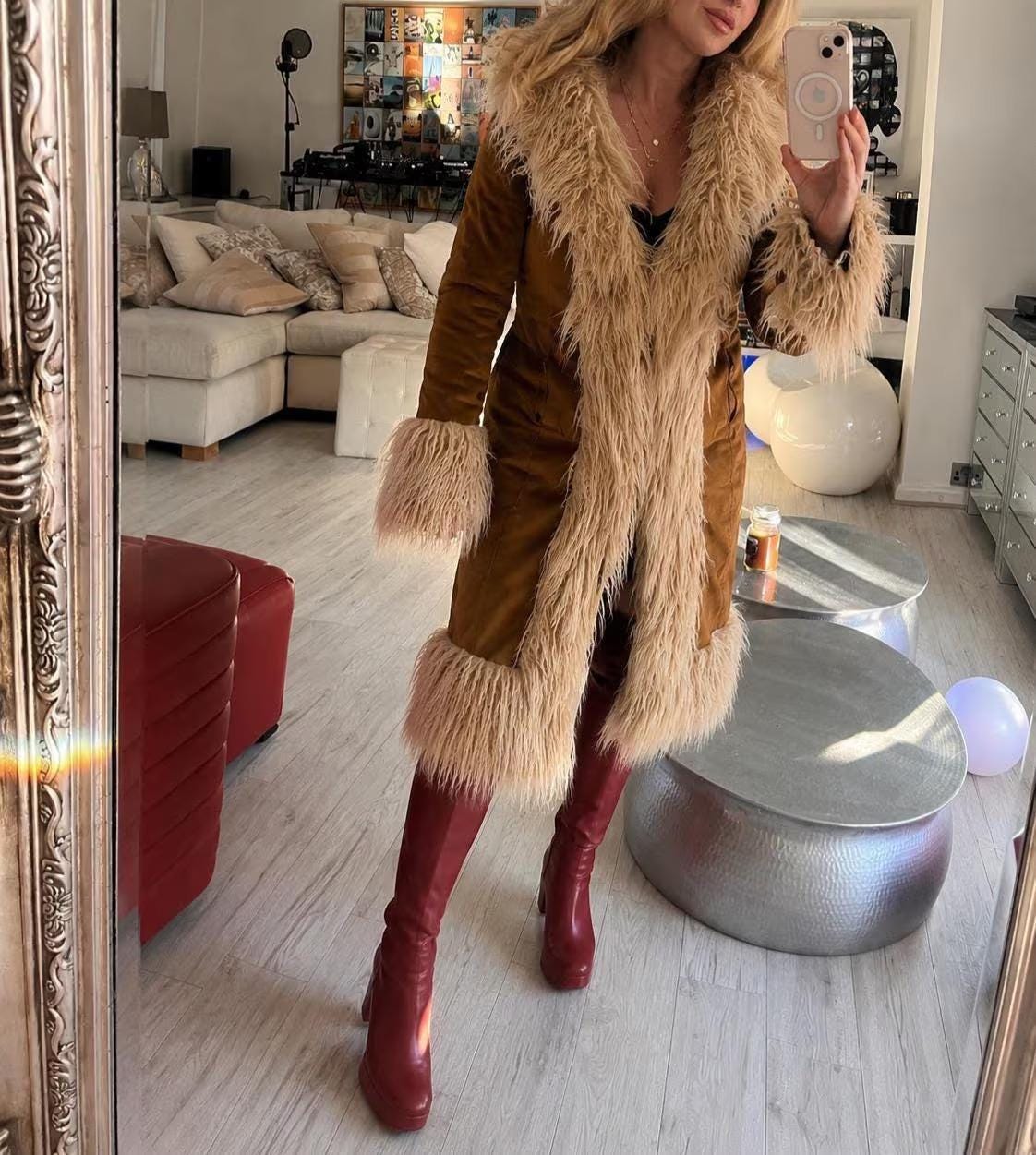 suède fur jacket / Mods coat vintage Vintage 70s Suede Fur Jacket - Etsy