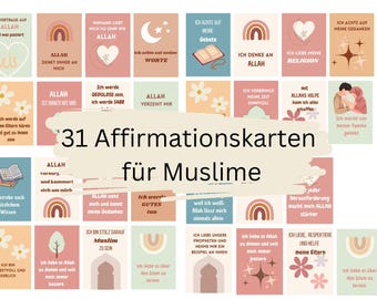 Affirmation cards for Muslims (Islam), children and adults also in Ramadan