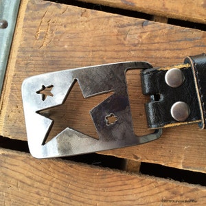 Star Rectangle Belt Buckle by WATTO Distinctive Metal Wear