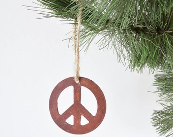 Peace Sign Metal Ornament by WATTO Distinctive Metal Wear, 60s Symbol, Peace, Rustic Metal Cutout , Bohemian Decor, Boho, Hippie Decor