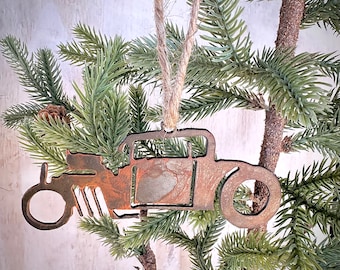 Rat Rod Rusty Metal Ornament, Coupe, Hot Rod Car Christmas Ornament, Gifts for Him, Gift for Car Lover, Vintage Car, Party Favor