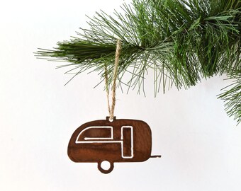 Trailor Metal Ornament by WATTO Distinctive Metal Wear, RV Life, Stocking Stuffer, Christmas Gift, Camper Christmas Ornament, Wanderlust
