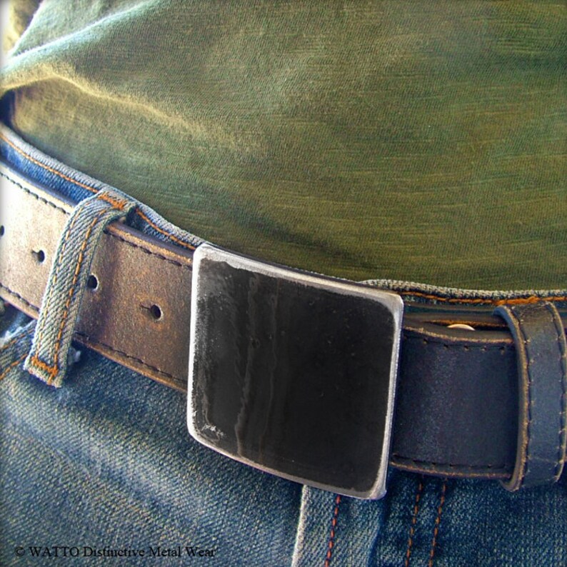 Square Belt Buckle Snapon Metal Belt Buckle Mens Belt Etsy
